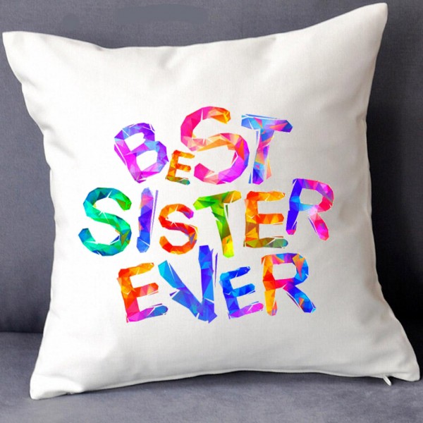 GRABADEAL Colorful Best Sister Ever Cushions Gift for Raksha Bandhan